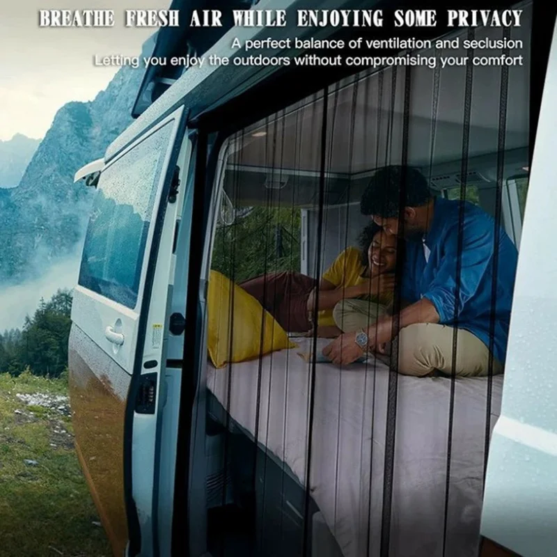 125cm Magnetic Fly Screen RV Sliding Door Mosquito Net for Campervans Insect Proof Curtain