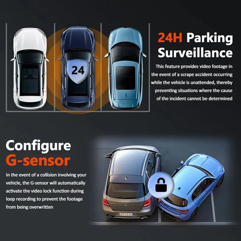 3.0 Inch IPS Screen 1080P HD Recording Dash Cam for Car 4 Lens Front Rear Side View Vehicle DVR