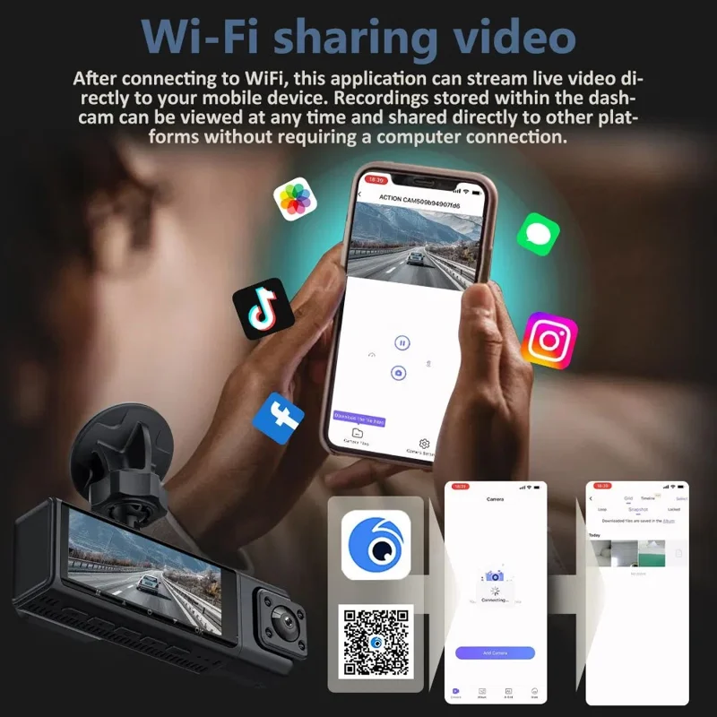 3.0 Inch IPS Screen 1080P HD Recording Dash Cam for Car 4 Lens Front Rear Side View Vehicle DVR