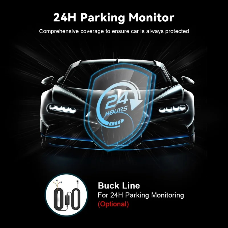 2K WiFi Dash Cam Wide Angle HD Night Vision Car DVR Recorder Support Loop Recording