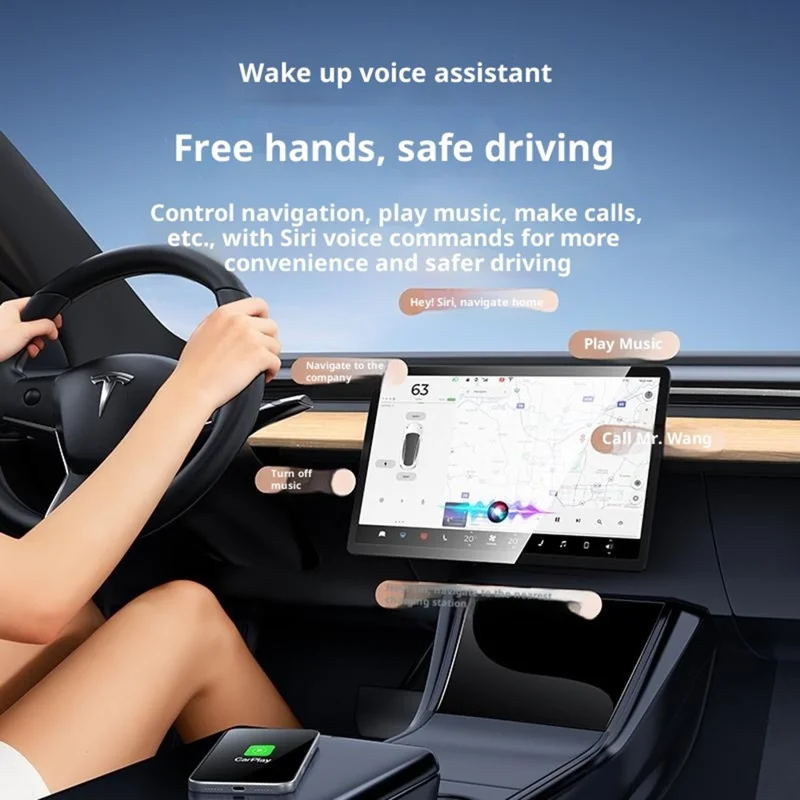 YESIDO KM29 trådlös CarPlay-adapter till bilens stereosystem med 5G / 2,4G dualband Wi-Fi, kan uppdateras via OTA