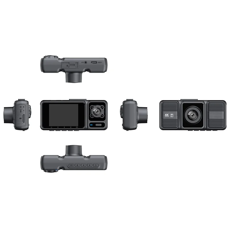 S26 4K Dash Cam 3-Lens WiFi Car Recorder with 2 inch IPS Screen  /  Night Vision  /  G-Sensor Motion  /  Detection Car DVR