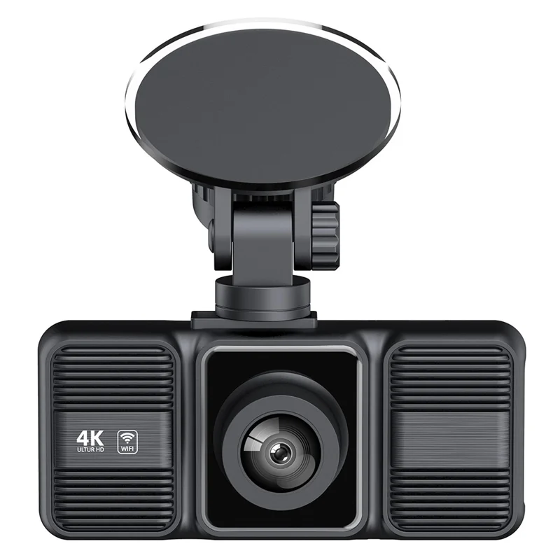 S26 4K Dash Cam 3-Lens WiFi Car Recorder with 2 inch IPS Screen  /  Night Vision  /  G-Sensor Motion  /  Detection Car DVR