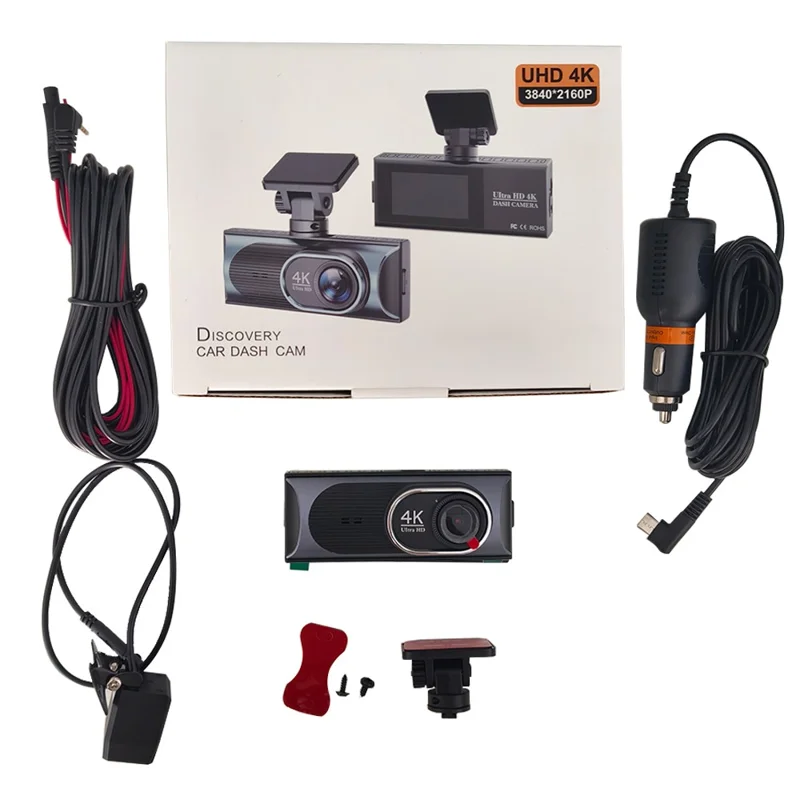4K Dual Lens Dash Cam 170° Wide Angle Car DVR with WiFi GPS Tracking and Night Vision