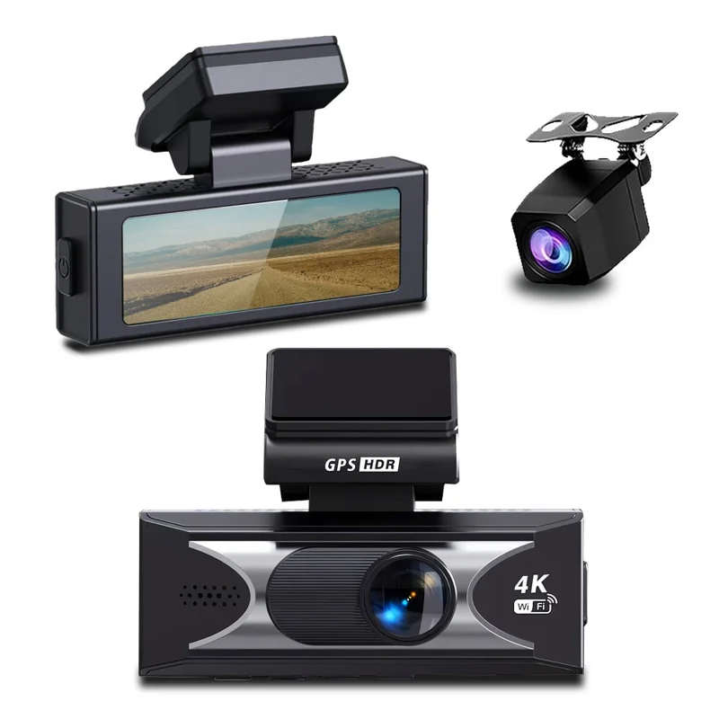 4K Dual Lens Dash Cam with ADAS 170° Wide Angle Car DVR with Night Vision and G-Sensor