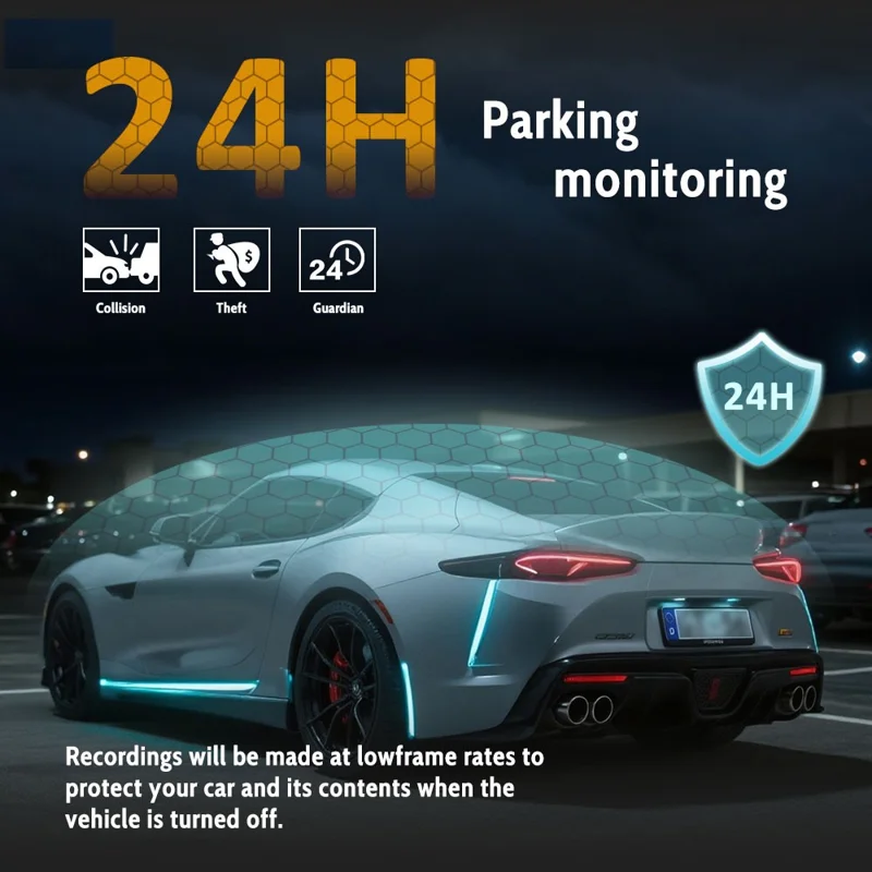 4K Dual Lens Dash Cam with ADAS 170° Wide Angle Car DVR with Night Vision and G-Sensor