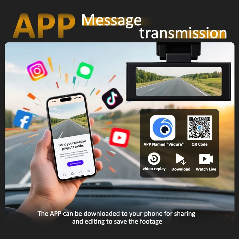 4K Dual Lens Dash Cam with ADAS 170° Wide Angle Car DVR with Night Vision and G-Sensor