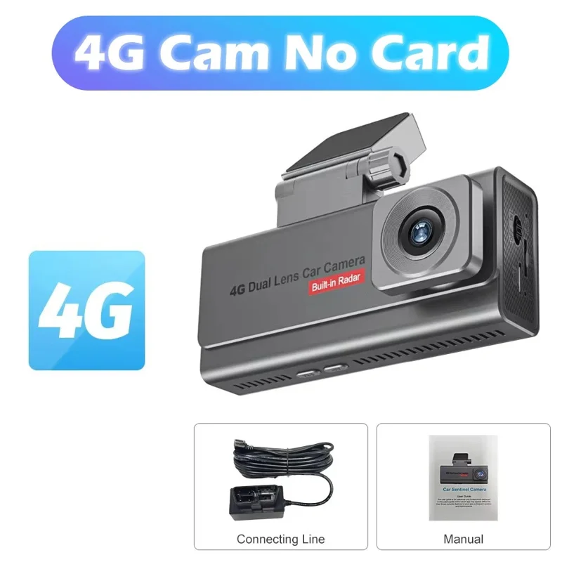 VM01-EU 1080P 4G WiFi Dual Lens Car Dash Cam with Night Vision Parking Monitor, EU Version - Black