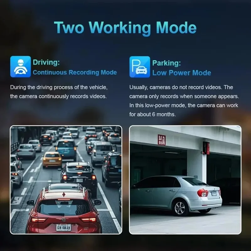 VM01-EU 1080P 4G WiFi Dual Lens Car Dash Cam with Night Vision Parking Monitor, EU Version - Black