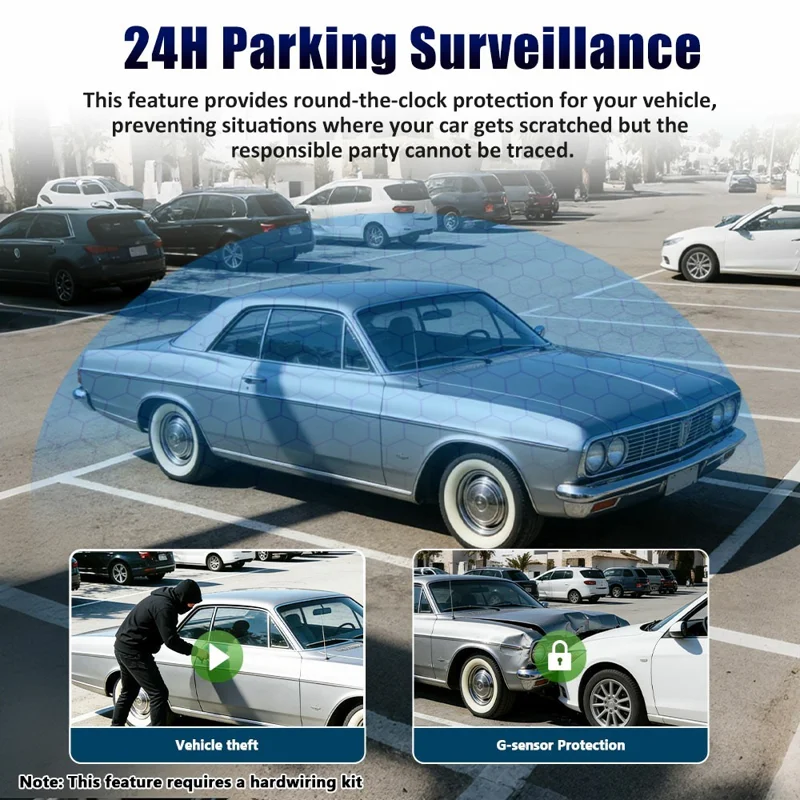 C313 1080P WiFi Dash Cam 4-Channel DVR Wireless Night Vision Parking Monitor Reverse Camera - Black