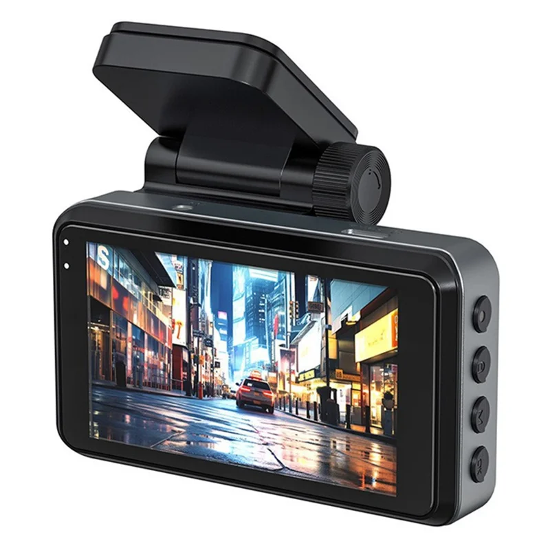 Видеорегистратор 4K спереди + 2K сзади, экран IPS 3,0 дюйма, циклическая запись, ночное видение, камера для записи вождения — черный