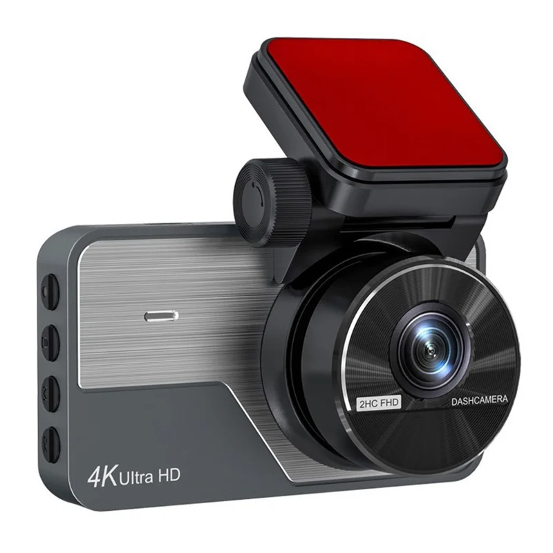 Видеорегистратор 4K спереди + 2K сзади, экран IPS 3,0 дюйма, циклическая запись, ночное видение, камера для записи вождения — черный