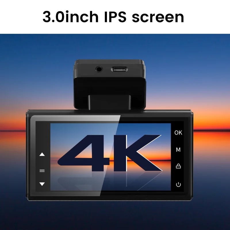 H006 Front 4K + Rear 4K Dash Camera 3 Inch IPS Screen WiFi GPS Car DVR Parking Monitor - Black+Silver