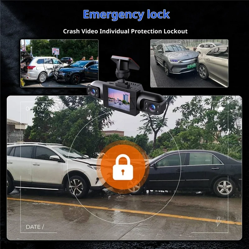 Y107 4 Lens Dash Cam 1080P HD Night Vision Car DVR Front Rear Left Right Recording - Black