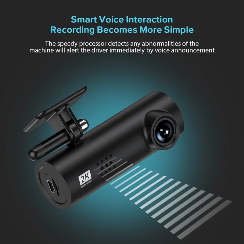 LF9 Pro 2K Dash Cam 1296P Car Camera 170 Degree Wide Angle Night Vision G-Sensor WiFi Car DVR - Black
