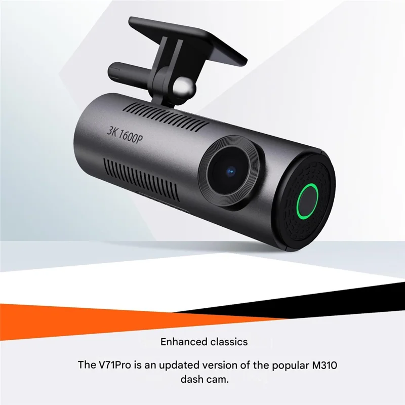 V71Pro 4K Dash Cam WiFi Loop Recording 1600P 170 Degree Wide Angle Night Vision Car DVR- Grey