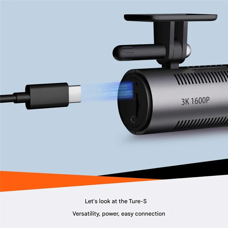 V71Pro 4K Dash Cam WiFi Loop Recording 1600P 170 Degree Wide Angle Night Vision Car DVR- Grey
