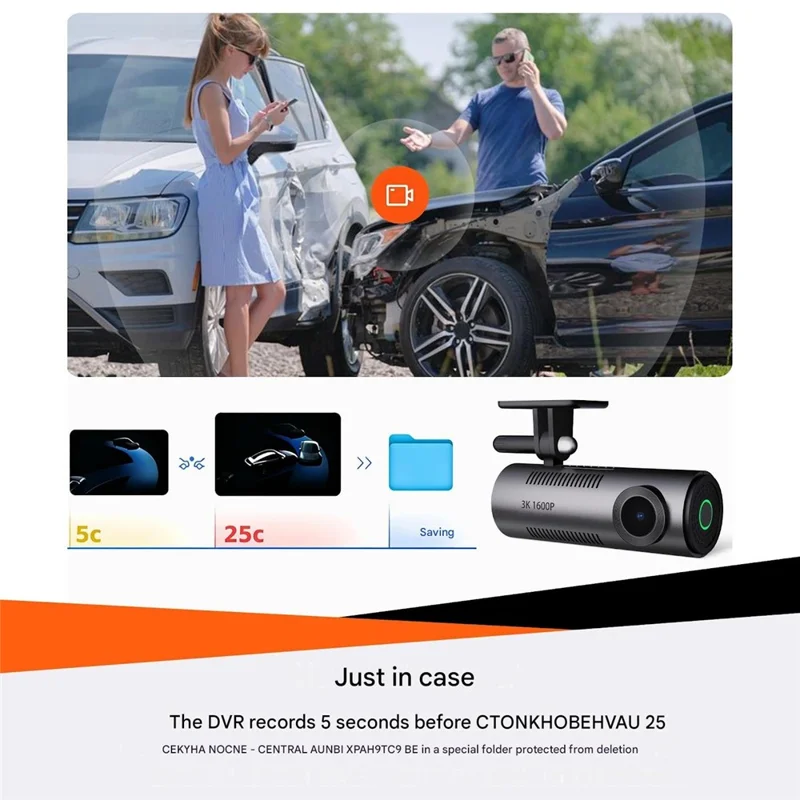 V71Pro 4K Dash Cam WiFi Loop Recording 1600P 170 Degree Wide Angle Night Vision Car DVR- Grey