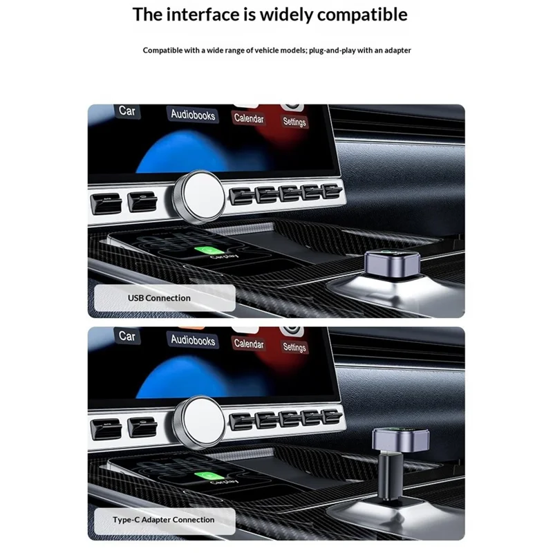 YESIDO KM31 Wireless CarPlay Android Auto 2 in 1 Mini Size OTA Updates Adapter - Black