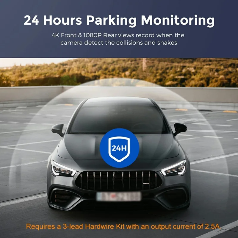 D19 MAX 4K Front + 1080P Rear Dual Lens Dash Camera Wide Angle Night Vision WiFi GPS Car Recorder - Black
