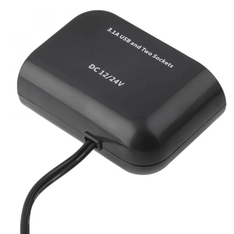 WF-102 Adattatore Accendisigari per PDA 12V/24V 2 Prese Accendisigari Splitter con 2 Porte USB per Auto