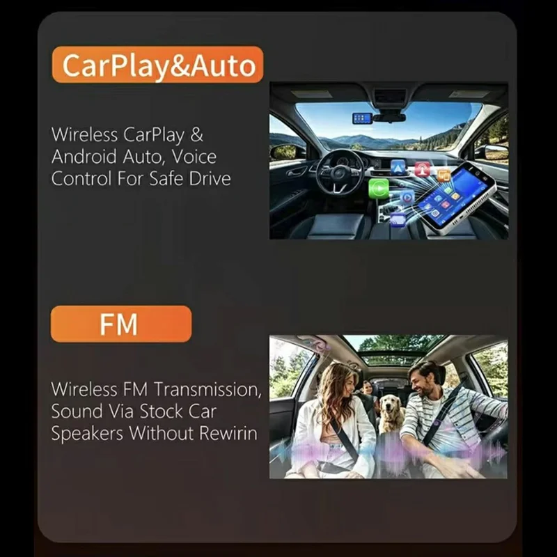 4.5 Inch Touchscreen 2K Front + 1080P Rear Recording Wireless CarPlay Android Auto Dash Cam with Wi-Fi GPS