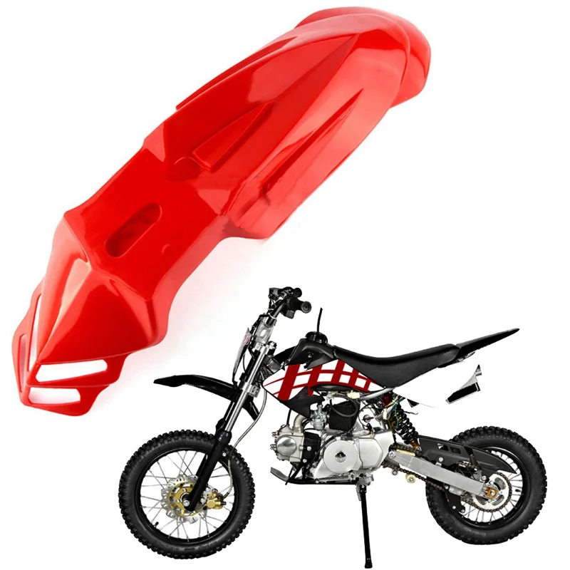 Universal Motorcycle Plastic Front Fenders Mudguard for KX/DRZ/CRF/YZF/WR Off-Road Motorcycle - Red