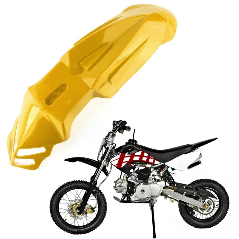 Universal Motorcycle Plastic Front Fenders Mudguard for KX/DRZ/CRF/YZF/WR Off-Road Motorcycle - Yellow