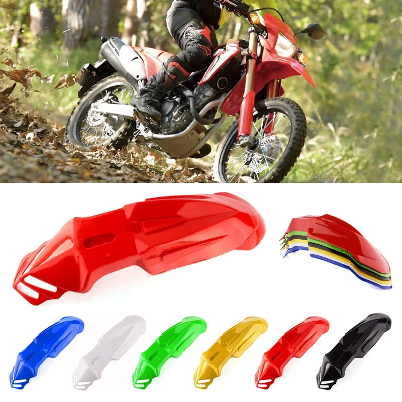 Universal Motorcycle Plastic Front Fenders Mudguard for KX/DRZ/CRF/YZF/WR Off-Road Motorcycle - White