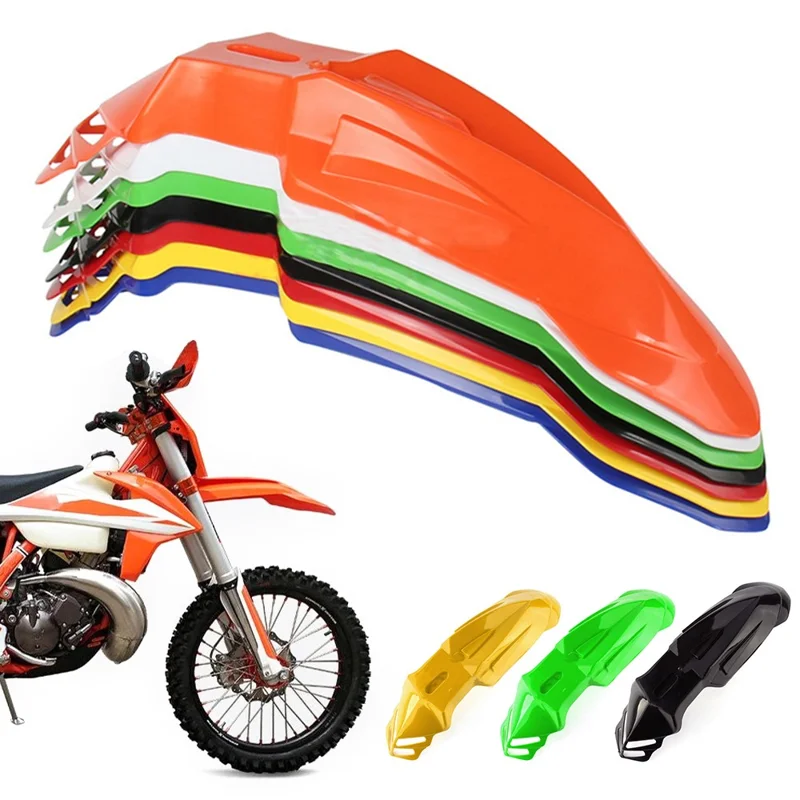 Universal Motorcycle Plastic Front Fenders Mudguard for KX/DRZ/CRF/YZF/WR Off-Road Motorcycle - White