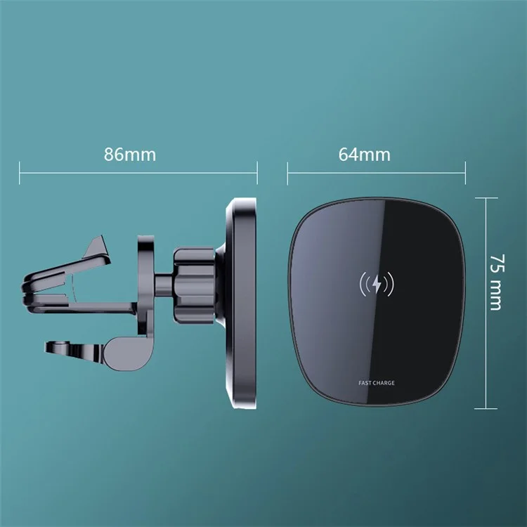 LOHEE W-30 15W Strong Magnetic Wireless Charging Air Outlet Clip-On Car Mount Fast Charging Wireless Charger for iPhone 12/13 Series