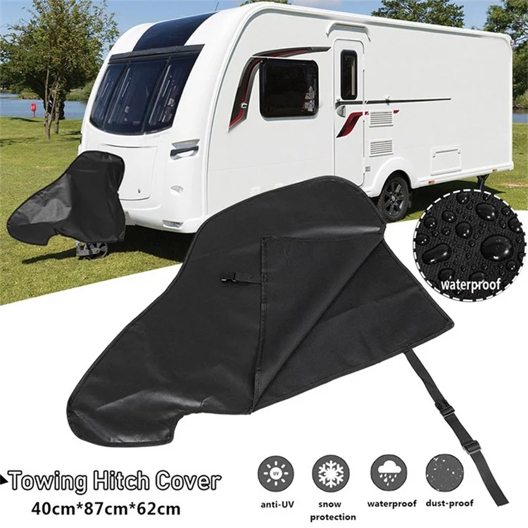 Universal PVC Imperméable Caravan Towing Towing Hitch Cover Remorle Rain Snow Dust Protector - le Noir