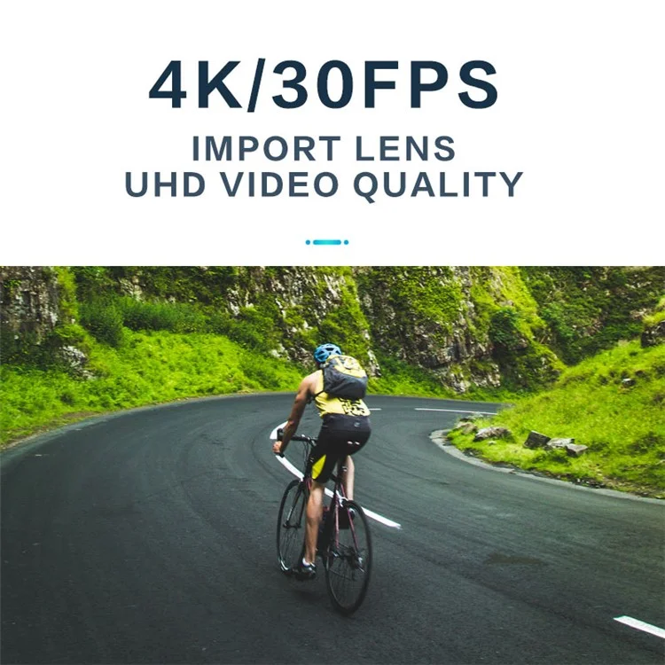 Videocamera per casco 4K 30FPS WiFi indossabile per moto e bicicletta con microfono