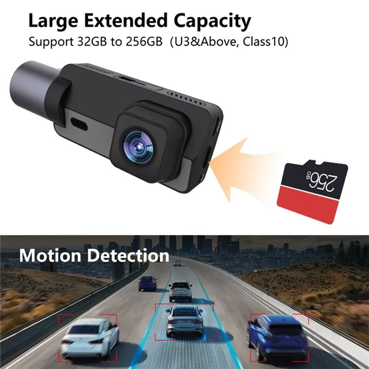 Bepocam ZD60 HD Vision Night Vision Car DVR Dash Cam Double Lens Caméra de Voiture, Avant et Intérieur