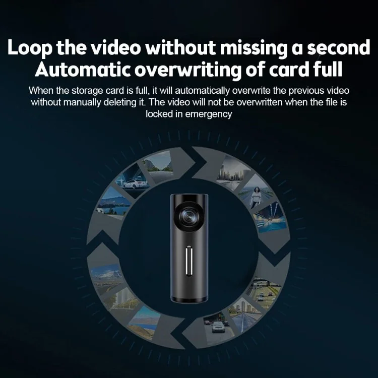 Videocamera per auto HD 1080P con WiFi Videocamera per auto con supporto per connessione allo smartphone