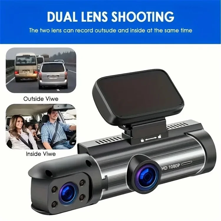 M8 HD Dual Lens Front Dash Cam 3,16 Pouces IPS Screen Car DVR