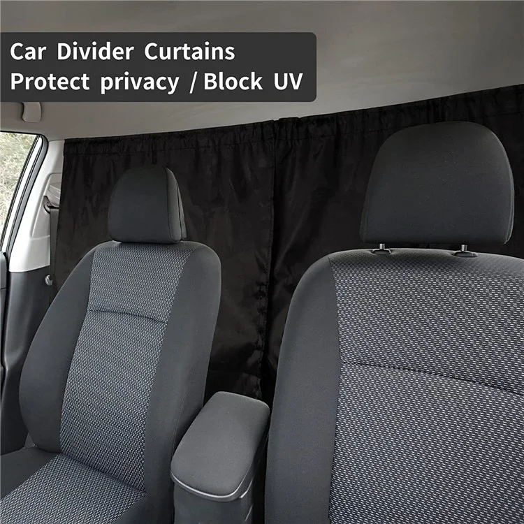 Double Layer 190T Pongee Car Partition Curtain Privacy Protection Divider Curtain with 2 Rear Window Curtains