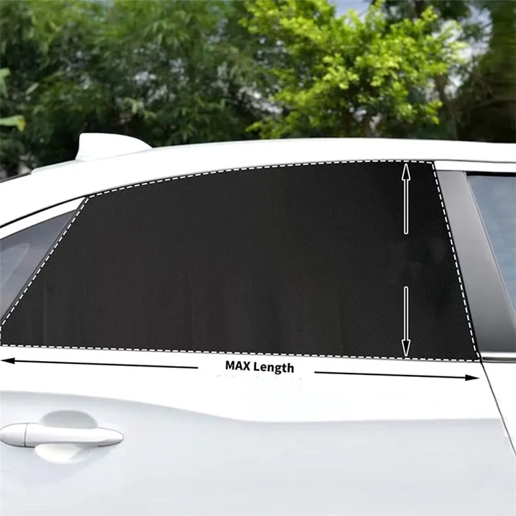 2pcs / Set Anti-mosquito Car Window Mesh Curtain Sun Sun Shade Breathable Window Curtain With Zipper Opening - Fenêtre Avant (gauche + Droite)