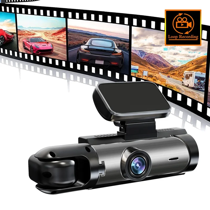 M8 3.16-inch 200mAh Dual Dash Cam Front and Inside with Night Vision 1080P+720P IPS Screen Car DVR