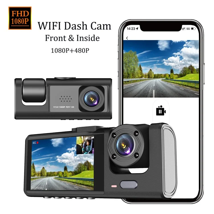 Y16 Car DVR Dash Cam 1080P HD Parkplatzüberwachung 3 Kameras Fahrzeugaufnahmegerät