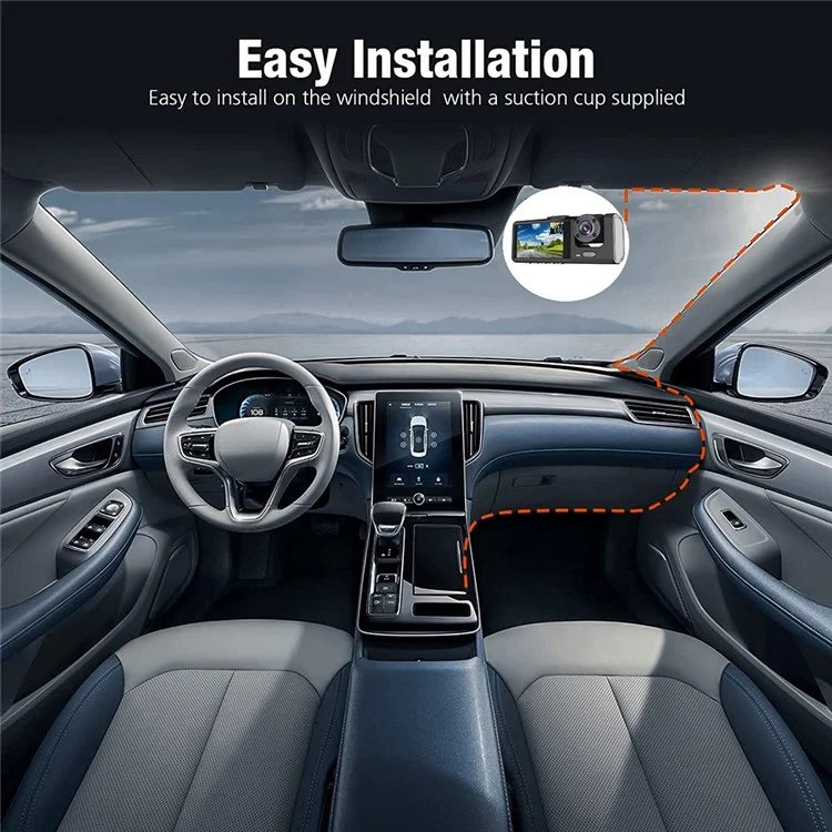 Y16 Car DVR Dash Cam 1080P HD Parkplatzüberwachung 3 Kameras Fahrzeugaufnahmegerät