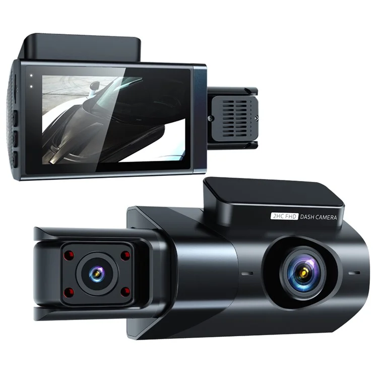 Y18 3 Channel Dash Cam 120 Degree Loop Recording Night Vision Car Driving Recorder