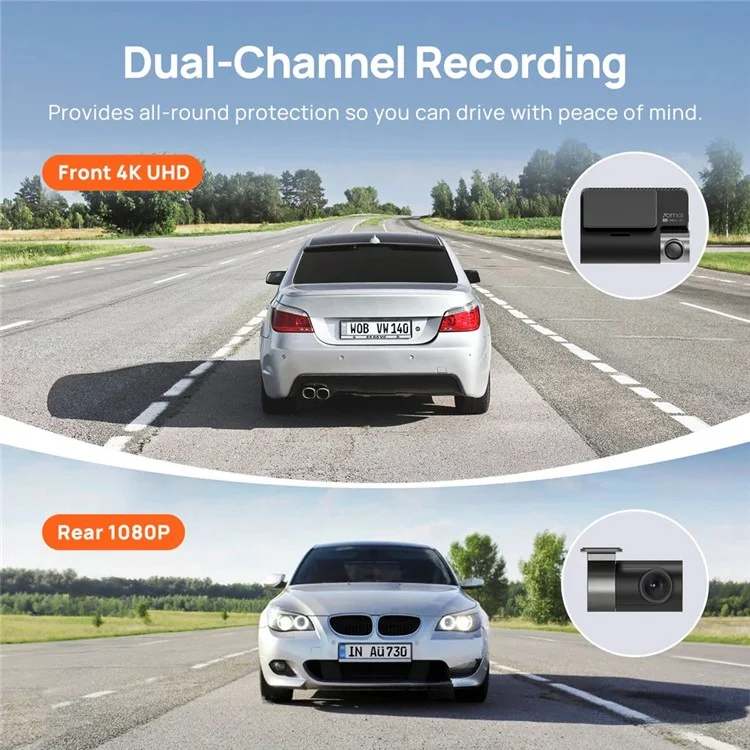70 MAI A800S Dash Cam Car DVR 4K UHD Cinema Support Rear Cam