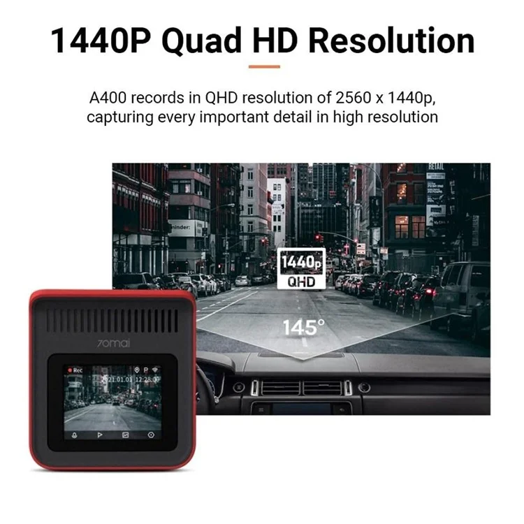 70MAI Dash Cam A400-1 Set with RC09 Rear Camera Automobile Recorder, International Edition - Grey