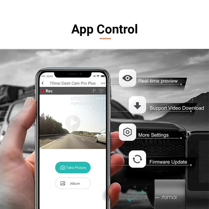 70MAI Dash Cam A400-1 Set with RC09 Rear Camera Automobile Recorder, International Edition - Red