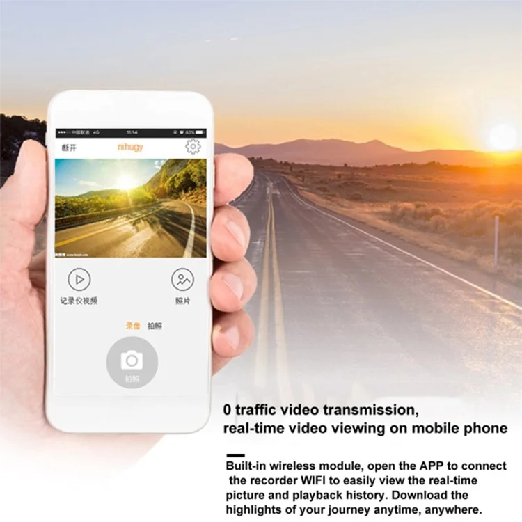 S600 1080P WiFi Dashcam Autokamera Recorder mit 170-Grad-Weitwinkel, G-Sensor (ohne Speicherkarte)