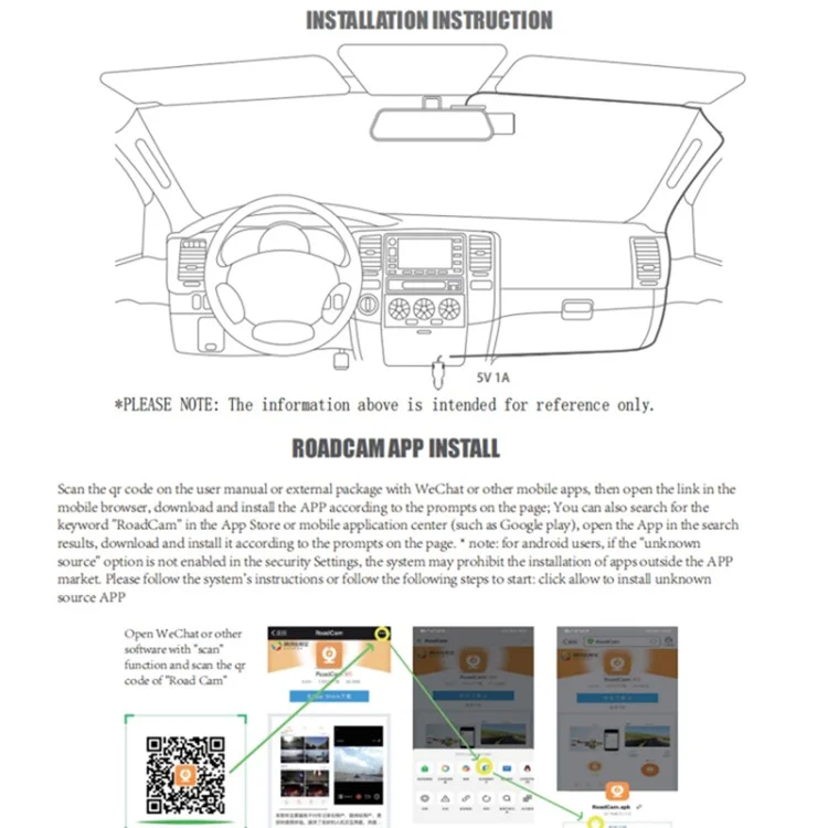 S600 1080P WiFi Dashcam Autokamera Recorder mit 170-Grad-Weitwinkel, G-Sensor (ohne Speicherkarte)