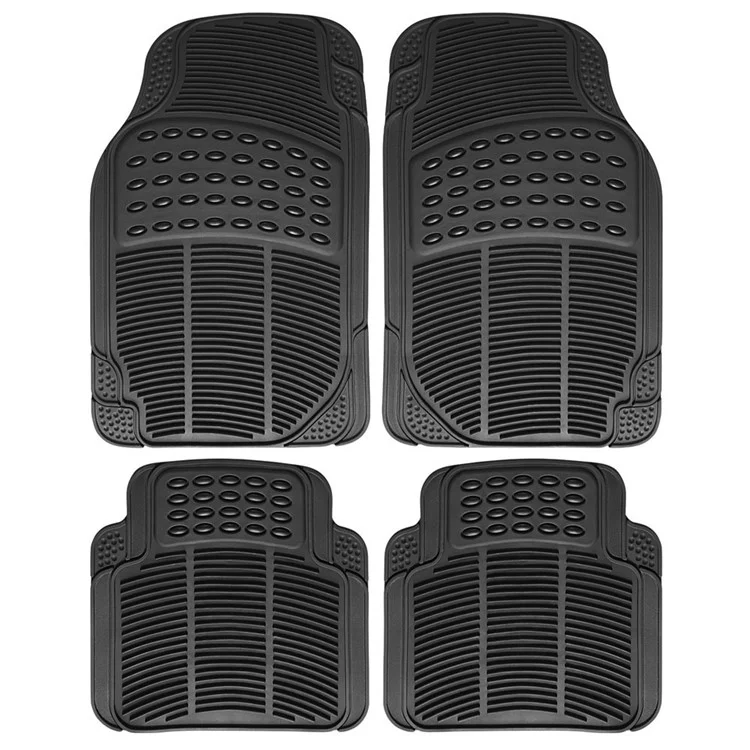 Set da 4 tappetini antiscivolo e impermeabili per auto in PVC+gomma