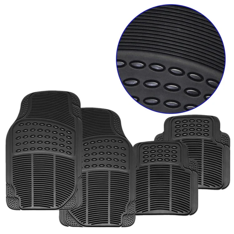 Set da 4 tappetini antiscivolo e impermeabili per auto in PVC+gomma