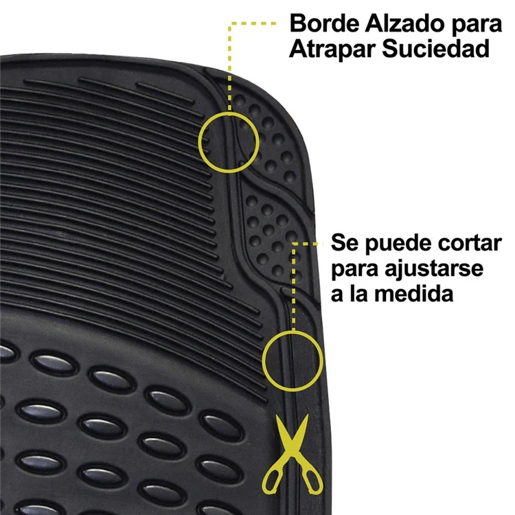 Set da 4 tappetini antiscivolo e impermeabili per auto in PVC+gomma